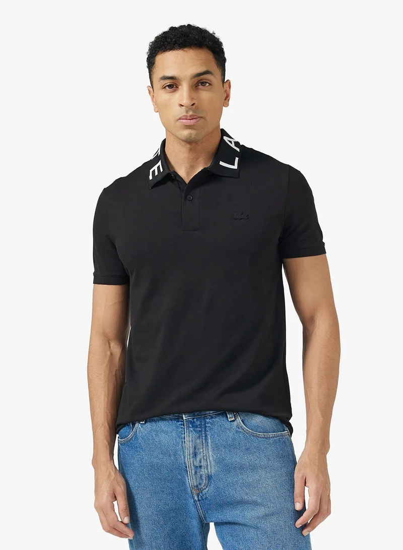 LACOSTE Jacquard Collar Stretch Polo